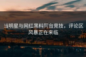 当明星与网红黑料同台竞技，评论区风暴正在来临