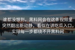谁都没想到，黑料网会在这条视频里突然翻出新动静，看似在讲吃瓜入口，实际每一步都绕不开黑料网