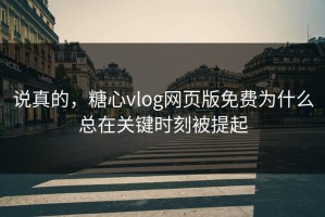 说真的，糖心vlog网页版免费为什么总在关键时刻被提起